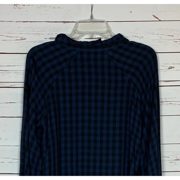 CAbi Women's M Medium Blue Black Aberdeen Shirt #3961 Buffalo Plaid Button Top - Picture 10 of 12
